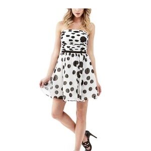 Guess White and Black Strapless A-line Dress NWT SZ 8